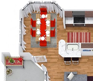 Fairway 3D Fairway 3D. 2 bedroom apartment. Kitchen with bartop open to living/dinning rooms. 2 full bathrooms. Walk-in closet in master. Patio/balcony. Optional fireplace.